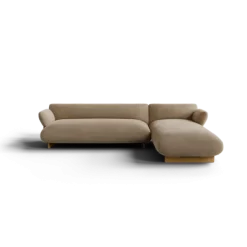 2-Sitzer Chaiselongue, rechts -MOCO- Farbe Shitake - Stoff: kvadrat Moss