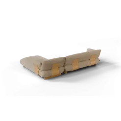 2-Sitzer Chaiselongue, rechts -MOCO- Farbe Shitake - Stoff: kvadrat Moss