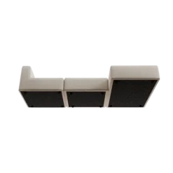 3-Sitzer Chaiselongue, rechts -TASI- Farbe Beige - Stoff: Boucla