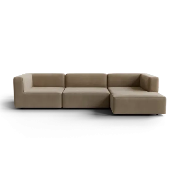 3-Sitzer Chaiselongue, rechts -TASI- Farbe Beige - Stoff: kvadrat Melange Nap