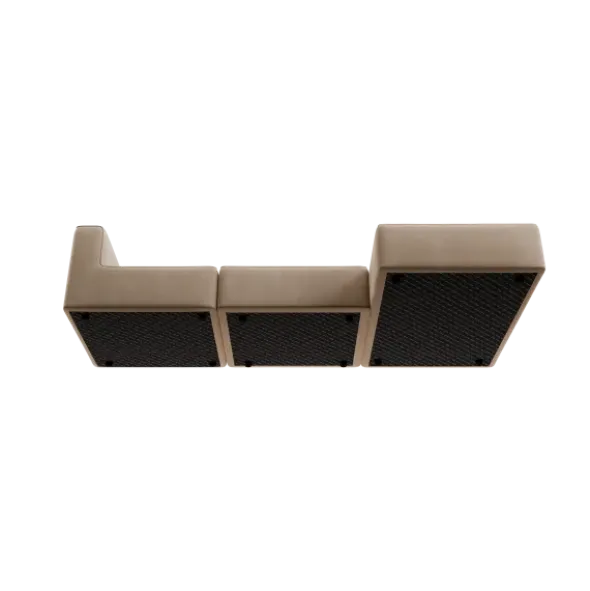 3-Sitzer Chaiselongue, rechts -TASI- Farbe Beige - Stoff: kvadrat Melange Nap