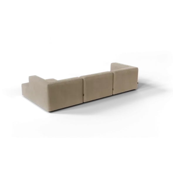 3-Sitzer Chaiselongue, rechts -TASI- Farbe Beige - Stoff: kvadrat Melange Nap
