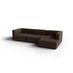 3-Sitzer Chaiselongue, rechts -TASI- Farbe Espresso - Stoff: kvadrat Moss