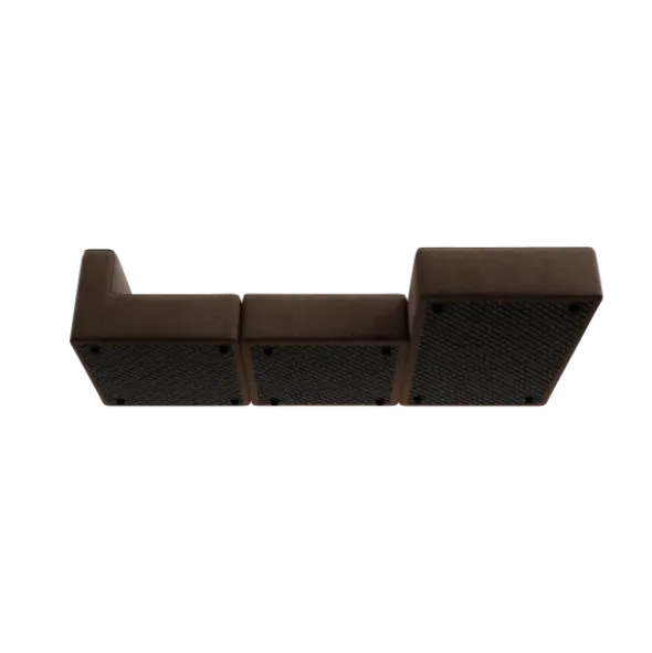 3-Sitzer Chaiselongue, rechts -TASI- Farbe Espresso - Stoff: kvadrat Moss