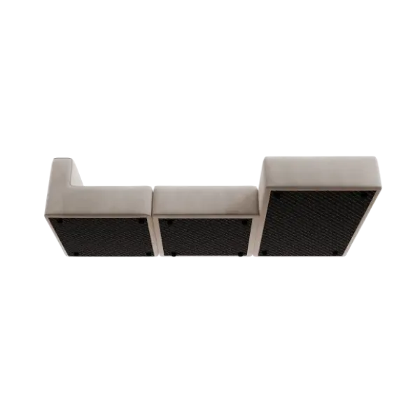 3-Sitzer Chaiselongue, rechts -TASI- Farbe Desert - Stoff: Pina