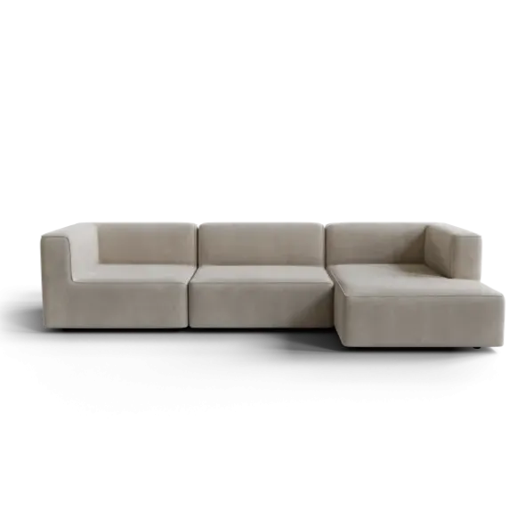 3-Sitzer Chaiselongue, rechts -TASI- Farbe Desert - Stoff: Pina