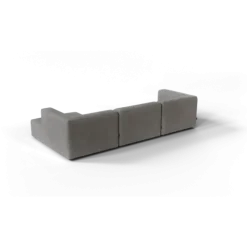 3-Sitzer Chaiselongue, rechts -TASI- Farbe Zinc - Stoff: Pina