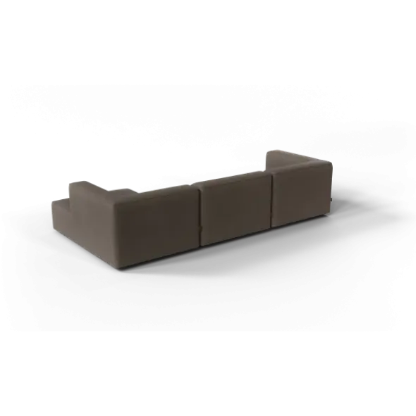 3-Sitzer Chaiselongue, rechts -TASI- Farbe Shitake - Stoff: Boucla