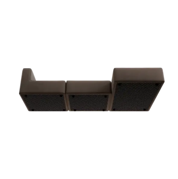 3-Sitzer Chaiselongue, rechts -TASI- Farbe Shitake - Stoff: Boucla