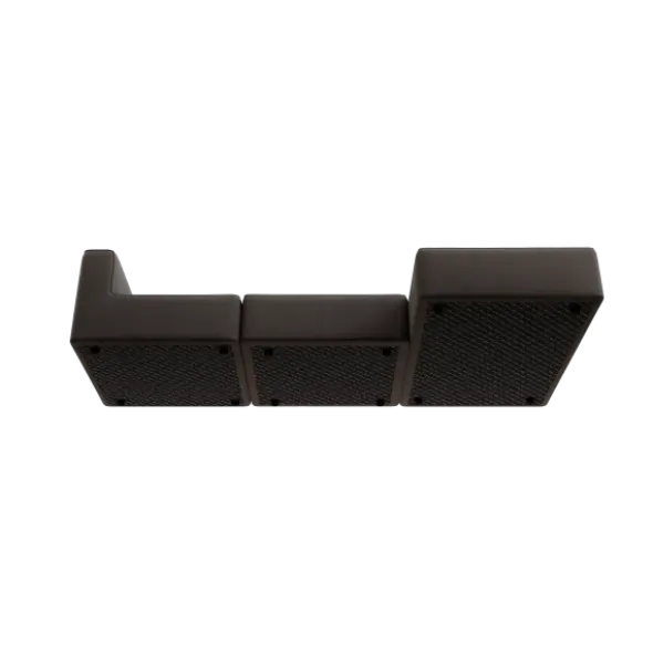 3-Sitzer Chaiselongue, rechts -TASI- Farbe Taupe - Stoff: Boucla