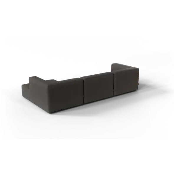 3-Sitzer Chaiselongue, rechts -TASI- Farbe Taupe - Stoff: Boucla