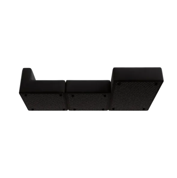 3-Sitzer Chaiselongue, rechts -TASI- Farbe Coal - Stoff: Boucla