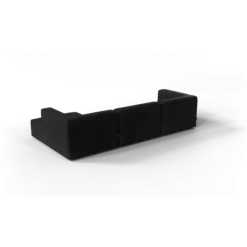 3-Sitzer Chaiselongue, rechts -TASI- Farbe Coal - Stoff: Boucla