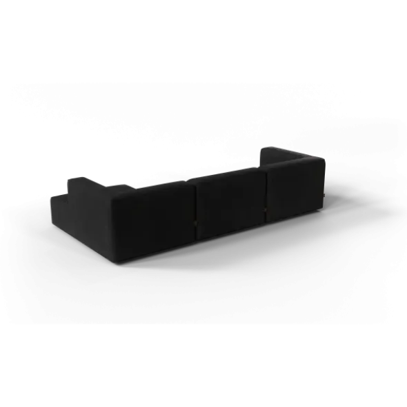 3-Sitzer Chaiselongue, rechts -TASI- Farbe Coal - Stoff: Boucla