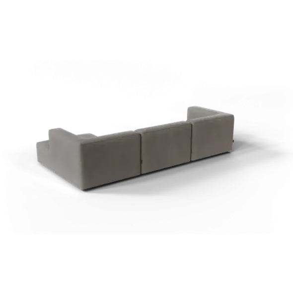 3-Sitzer Chaiselongue, rechts -TASI- Farbe Shitake - Stoff: kvadrat Melange Nap