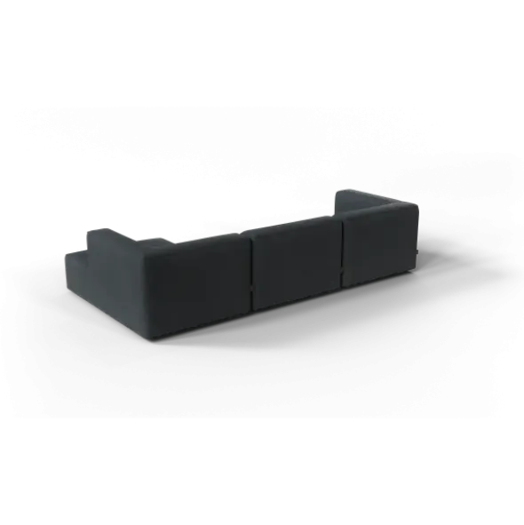 3-Sitzer Chaiselongue, rechts -TASI- Farbe Coal - Stoff: kvadrat Melange Nap