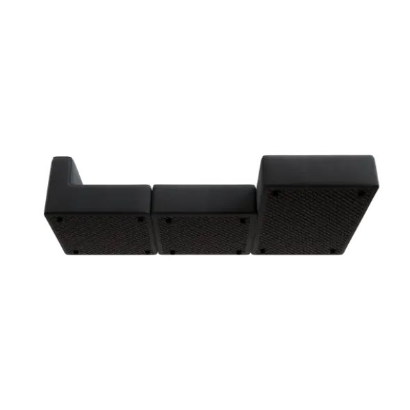 3-Sitzer Chaiselongue, rechts -TASI- Farbe Coal - Stoff: kvadrat Melange Nap