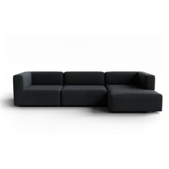 3-Sitzer Chaiselongue, rechts -TASI- Farbe Coal - Stoff: kvadrat Melange Nap
