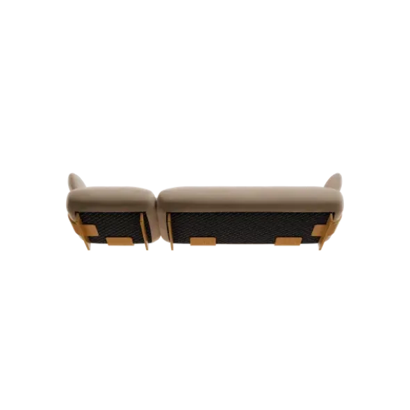 2,5-Sitzer Kombi -MOCO- Farbe Beige - Stoff: kvadrat Melange Nap