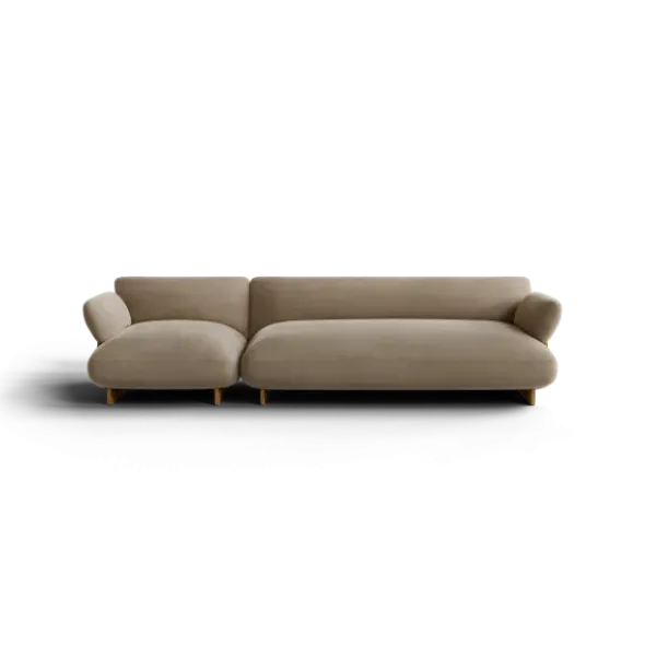 2,5-Sitzer Kombi -MOCO- Farbe Beige - Stoff: kvadrat Melange Nap