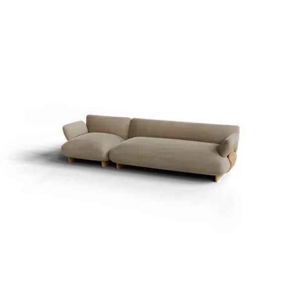 2,5-Sitzer Kombi -MOCO- Farbe Beige - Stoff: kvadrat Melange Nap