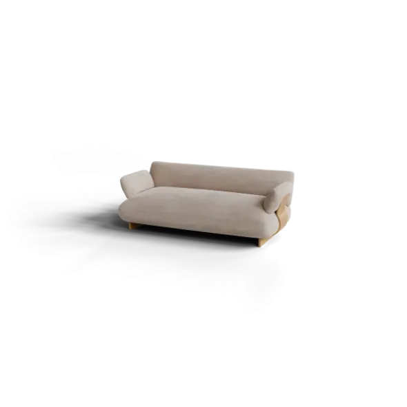 2-Sitzer Kombi -MOCO- Farbe Beige - Stoff: Pina