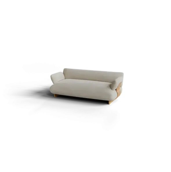 2-Sitzer Kombi -MOCO- Farbe Beige - Stoff: Boucla