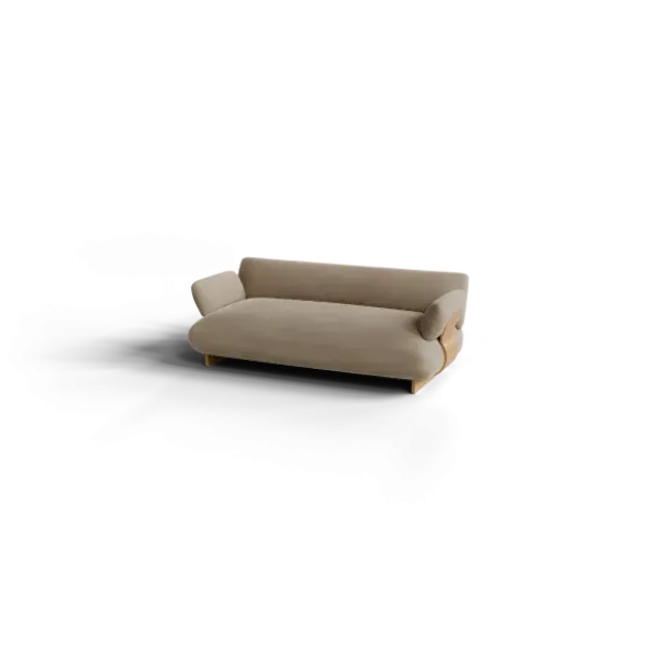 2-Sitzer Kombi -MOCO- Farbe Beige - Stoff: kvadrat Melange Nap