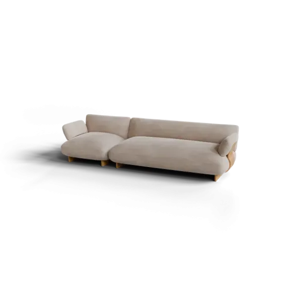 2,5-Sitzer Kombi -MOCO- Farbe Beige - Stoff: Pina