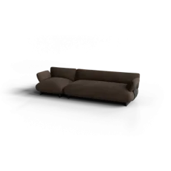 2,5-Sitzer Kombi -MOCO- Farbe Espresso - Stoff: kvadrat Moss