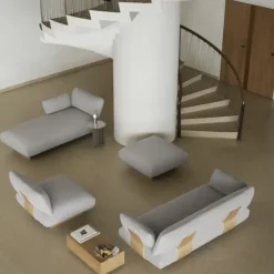 1-Sitzer Kombi -MOCO- Farbe Zinc - Stoff: Pina