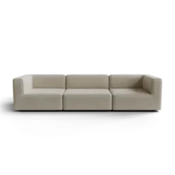 3-Sitzer Kombi -TASI- Farbe Beige - Stoff: Boucla
