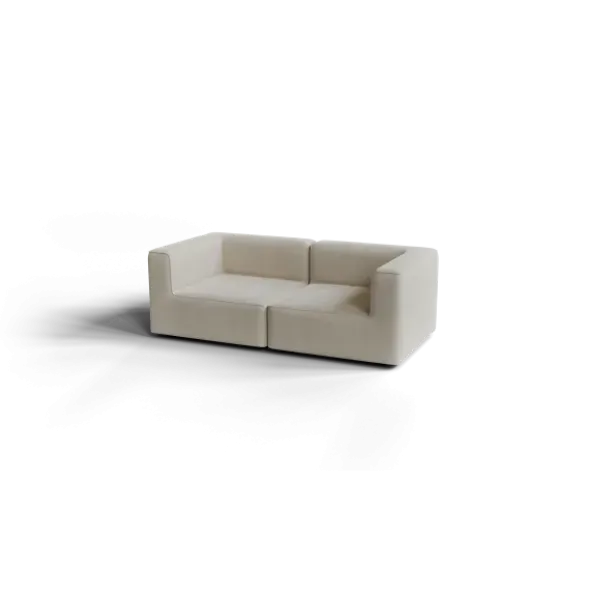 2-Sitzer Kombi -TASI- Farbe Beige - Stoff: Boucla