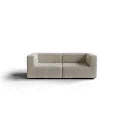 2-Sitzer Kombi -TASI- Farbe Beige - Stoff: Boucla