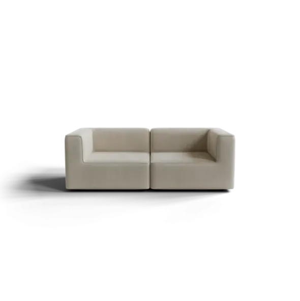 2-Sitzer Kombi -TASI- Farbe Beige - Stoff: Boucla