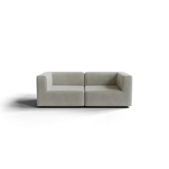 2-Sitzer Kombi -TASI- Farbe Cloud - Stoff: kvadrat Moss