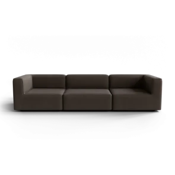 3-Sitzer Kombi -TASI- Farbe Shitake - Stoff: Boucla
