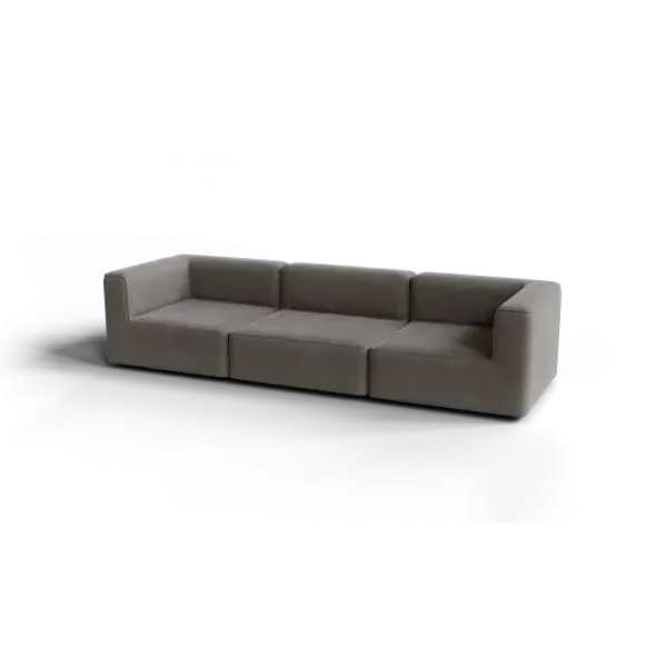 3-Sitzer Kombi -TASI- Farbe Shitake - Stoff: kvadrat Melange Nap