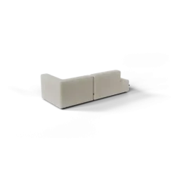 2-Sitzer Open End, links -TASI- Farbe Beige - Stoff: Boucla