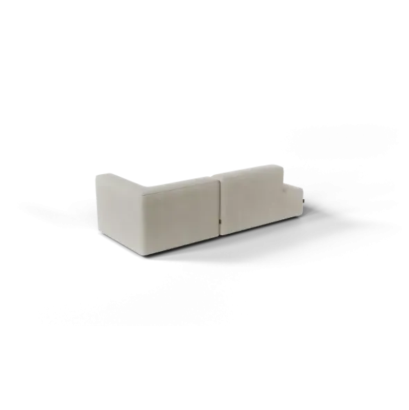 2-Sitzer Open End, links -TASI- Farbe Beige - Stoff: Boucla
