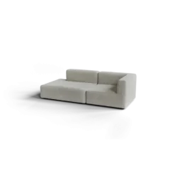 2-Sitzer Open End, links -TASI- Farbe Cloud - Stoff: kvadrat Moss