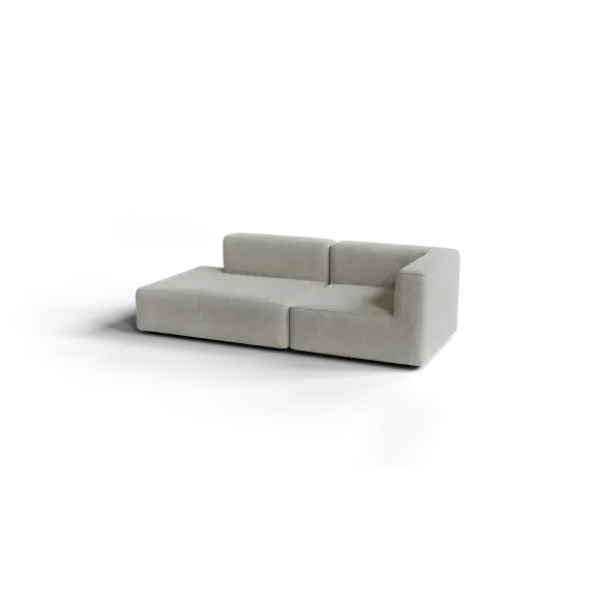 2-Sitzer Open End, links -TASI- Farbe Cloud - Stoff: kvadrat Moss