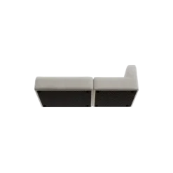 2-Sitzer Open End, links -TASI- Farbe Cloud - Stoff: kvadrat Moss