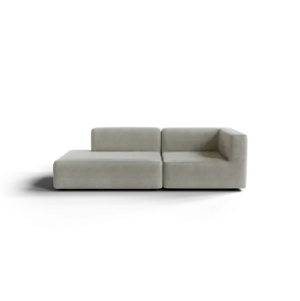 2-Sitzer Open End, links -TASI- Farbe Cloud - Stoff: kvadrat Moss
