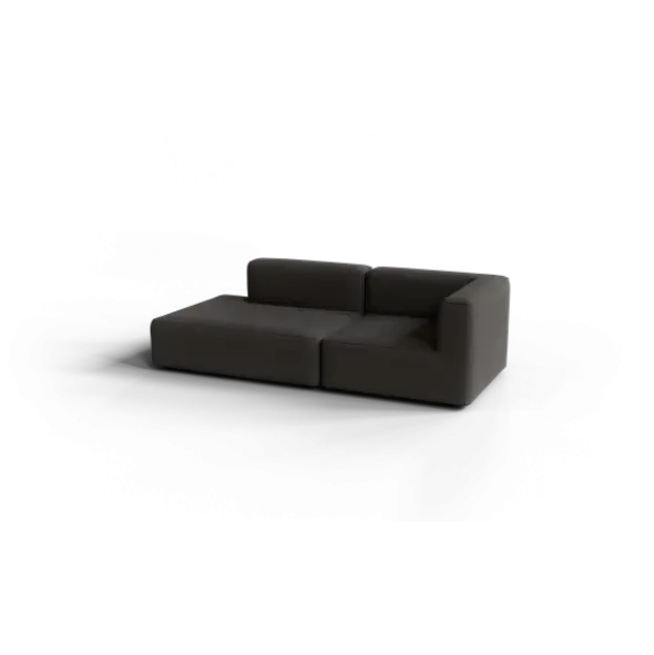 2-Sitzer Open End, links -TASI- Farbe Taupe - Stoff: Boucla