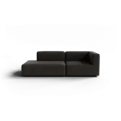 2-Sitzer Open End, links -TASI- Farbe Taupe - Stoff: Boucla