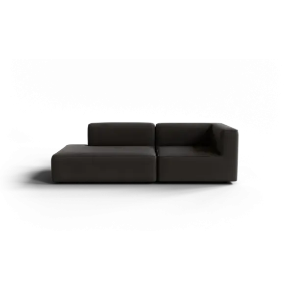 2-Sitzer Open End, links -TASI- Farbe Taupe - Stoff: Boucla