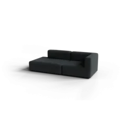 2-Sitzer Open End, links -TASI- Farbe Coal - Stoff: kvadrat Melange Nap