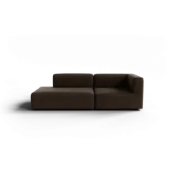 2-Sitzer Open End, links -TASI- Farbe Espresso - Stoff: kvadrat Moss