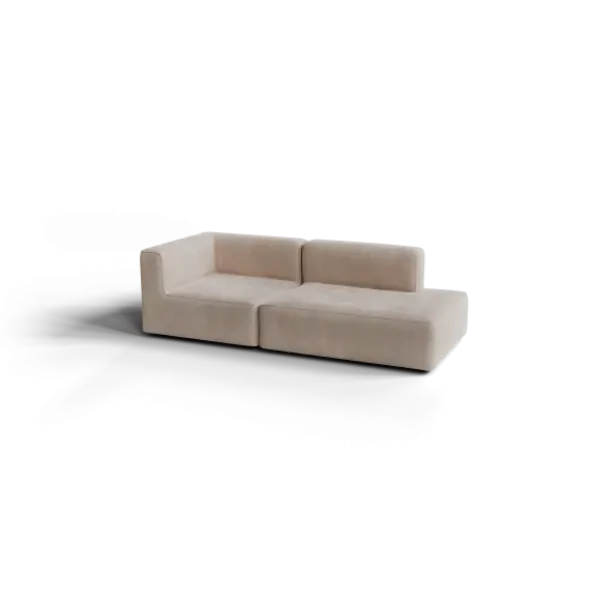 2-Sitzer Open End, rechts -TASI- Farbe Beige - Stoff: Pina